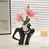 Elegant Dames Ceramic Vase Creative Figures Flower Pots Desk Decoration Flowers Arrangement Floral Vases Room Aesthetic Decor