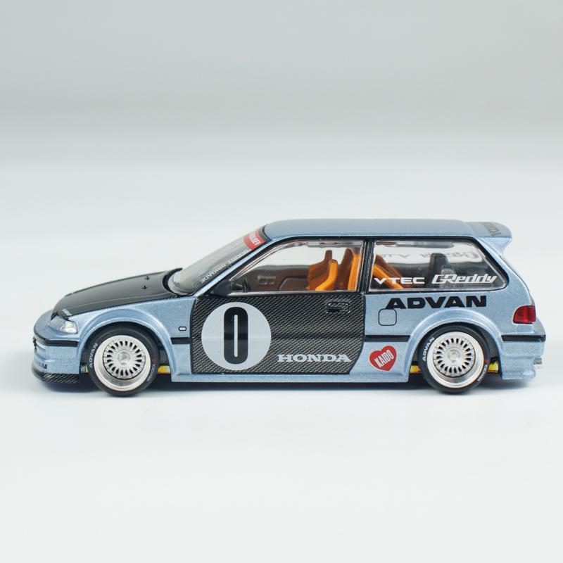 Kaido House + MINIGT Honda Civic EF Kaido Roulette V1 Сплав Модель Машины 179