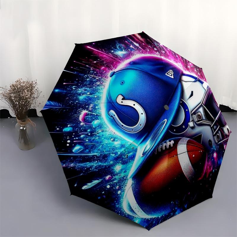1pc Indianapolis Colts Helmet Artwork Umbrella with Plastic Handle,Suitable for All Seasons Home Travel Outdoor UmbrellaDD449