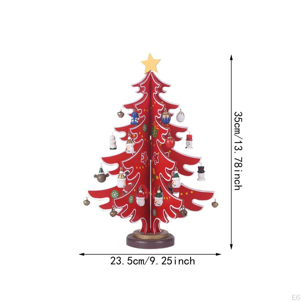 Украшение на рождественскую елку своими руками из дерева со звездой Декор для рабочего стола Мини Рождественский стол
