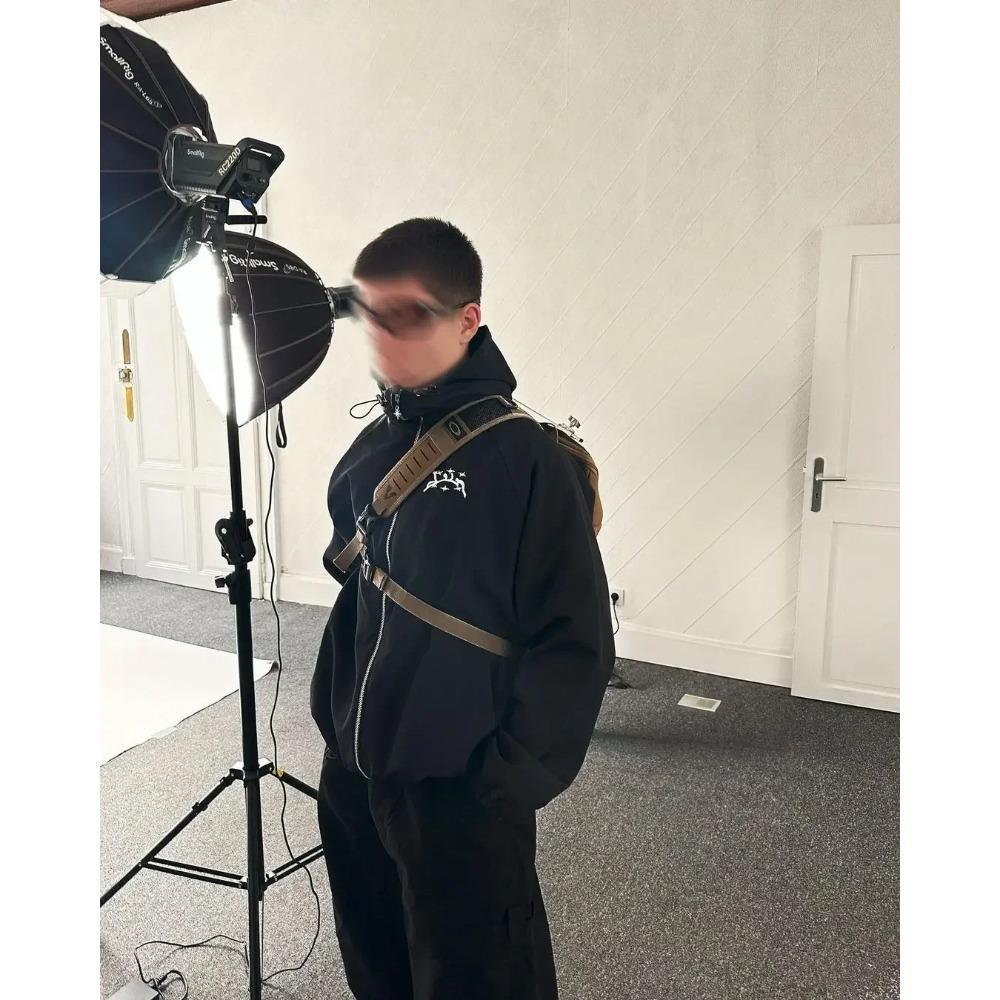 ZYLLO Уличная одежда Y2k Олимпийка Ретро Классический принт Ветровка на молнии Толстовка с капюшоном Мужская Женская Мода Харадзюку Куртка-бомбер Топы