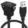 LBSC квадратный однопортовый USB3.0 удлинительный кабель для скрытого монтажа с пряжкой для приборной панели автомобиля грузовика лодки мотоцикла (USB3.01M)