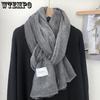 Retro Trendy Cotton and Linen Large-sized Long Scarf Shawl Versatile Winter Solid Color Scarf