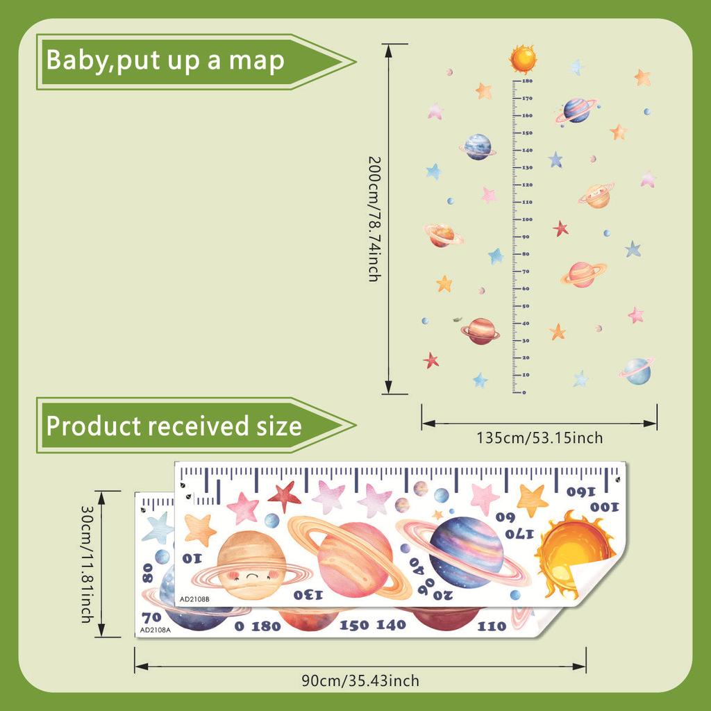 Мультяшная Космическая Планета Ростомер Наклейка на Стену Съемный Декор для Спальни Гостиной Детской Комнаты