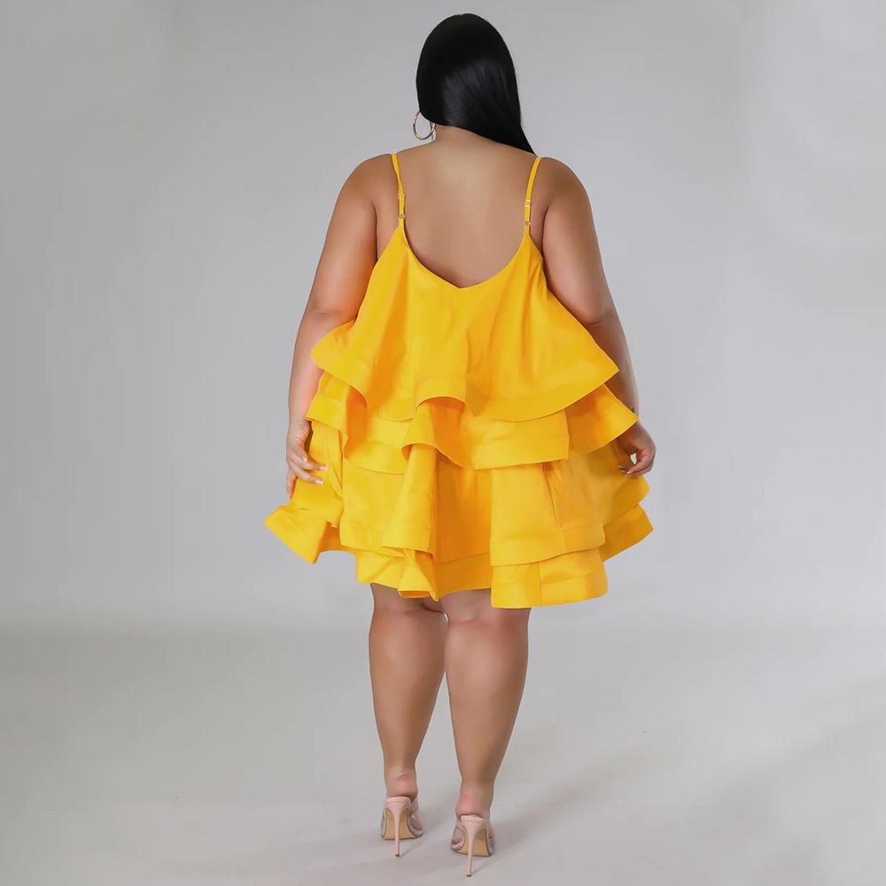 N7808 Европейское и американское женское сексуальное платье без рукавов с оборками и регулируемыми бретелями