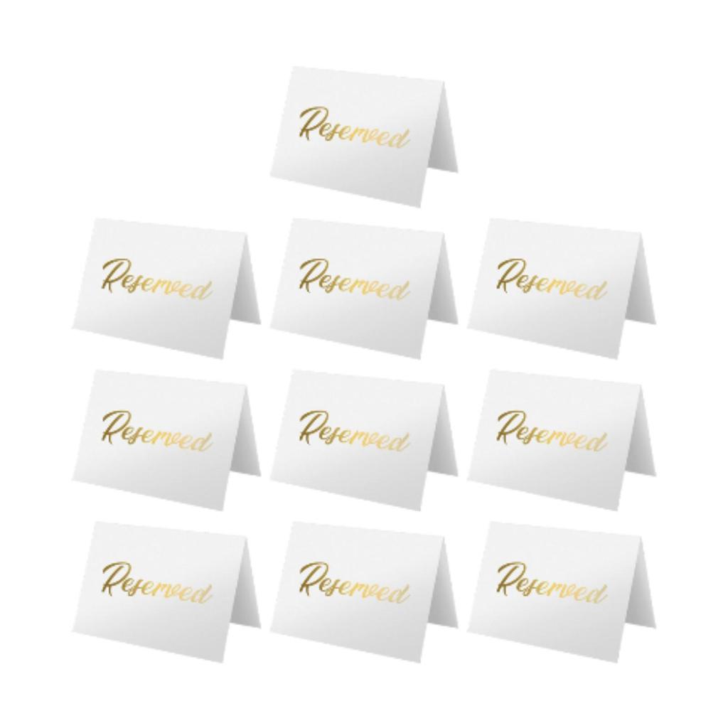 10 Pieces Reserved Table Signs AntiSlip Multifunction Cardstock Placeholders for Anniversary Business Wedding Meeting Room Favor