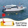 Side Planer Board with Flag Spring Heavy Duty Adjustable Off Shore Sea Boat Trolling Fishing Left Right Side Planer Saltwater Fishing Accessories