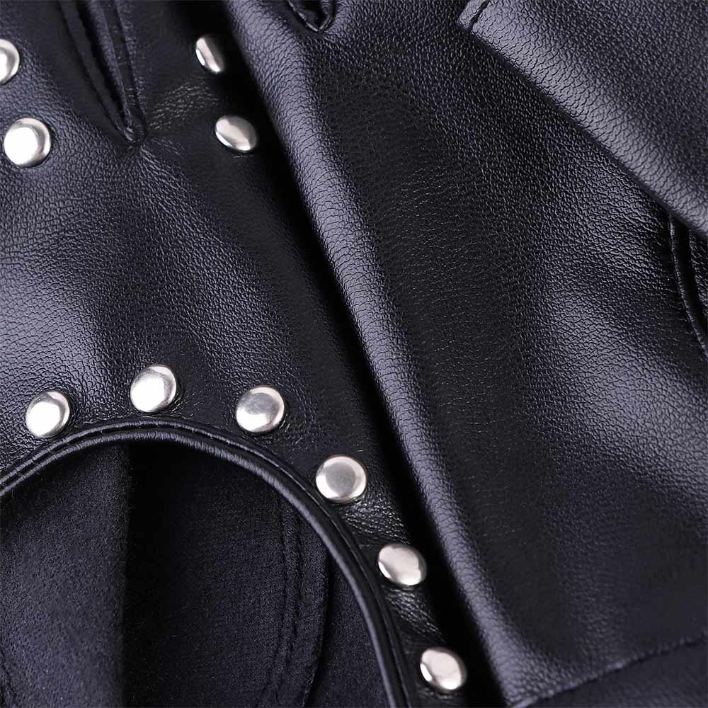 Punk Dance Outdoors Fingerless Gloves Rivets Gloves Fashion Accessories Pu Leather Mittens