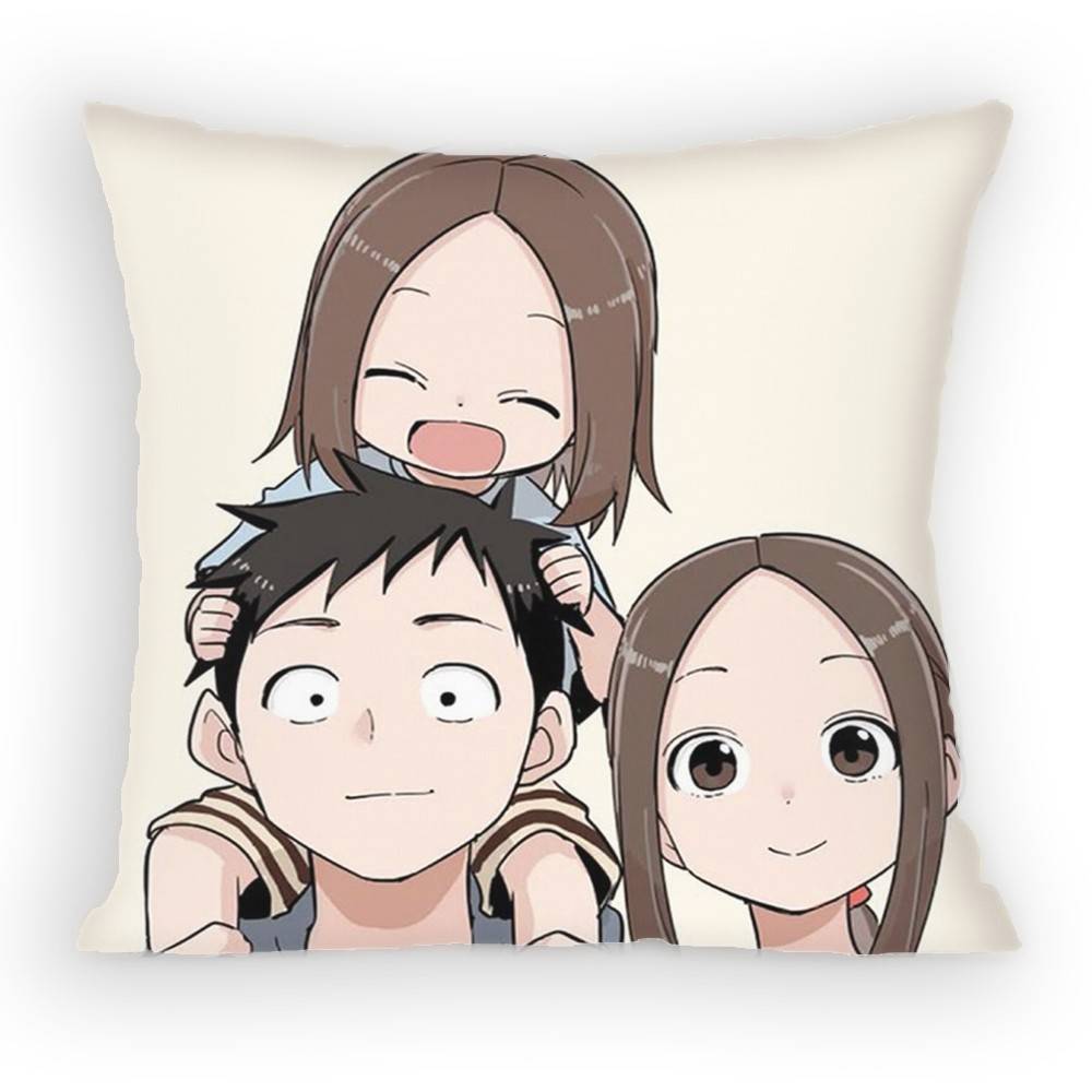 KKarakaiS Jozu no TTakagiSan Pillow Case Antidustmite Pillowcase Invisible zipper silky Sofa cushion cover for bedroom