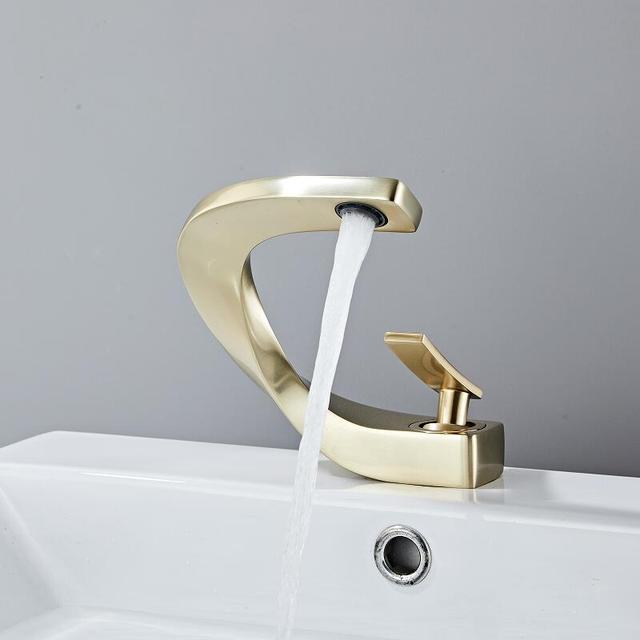 Tuqiu Basin Faucet Modern Black Bathroom Mixer Tap Brushed Gold/Nickel/Chrome Wash Basin Faucet Hot and Cold Sink Faucet New