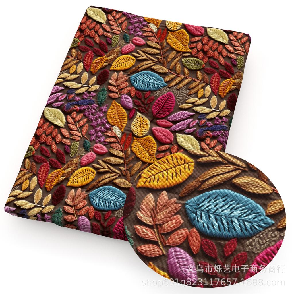 Сделай сам Синтетическая кожа Ткань Цветы Цветочный принт Имитация вышивки Искусственная кожа Обувь Имитация вышивки