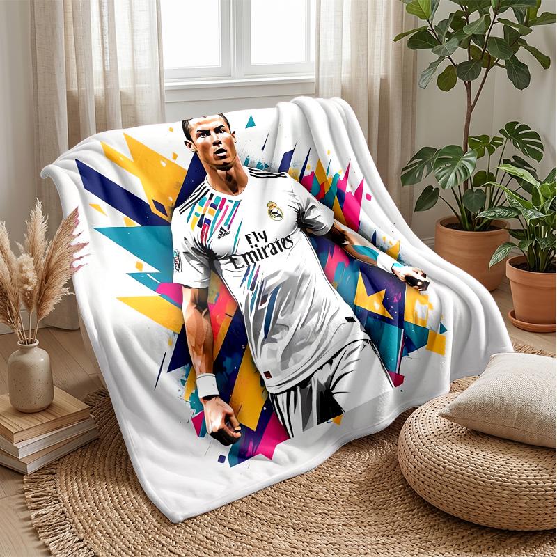 Cristiano Ronaldo Theme blanket Soft Flannel Blanket Plush Throw Blanket Cozy Sofa Bed Blanket for Home Decor