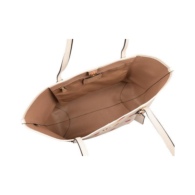 New COACH City Coated Canvas With Leather Tote Bag Shopping Bag Handbag Shoulder Bag Women's Chalk White C6431-IMCAH