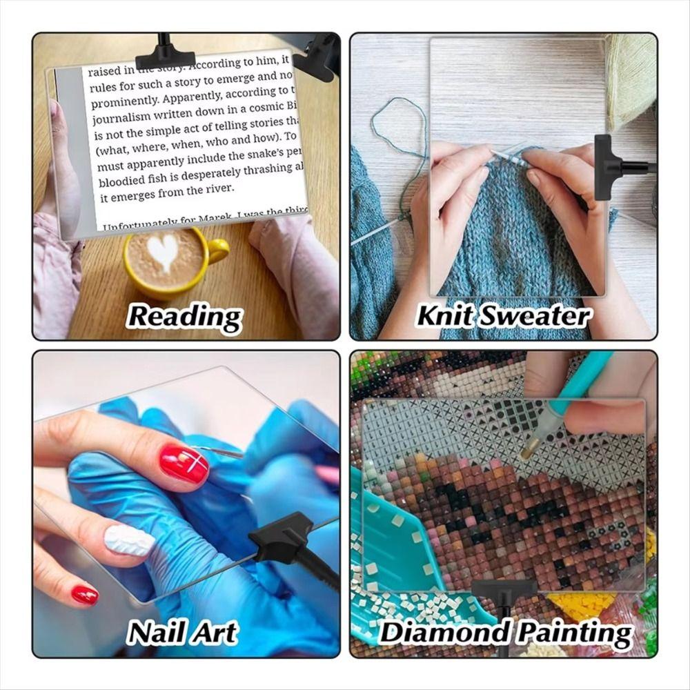 Лупа с клипсой на гибкой ножке, регулируемая лупа, 5-кратное увеличение, настольная