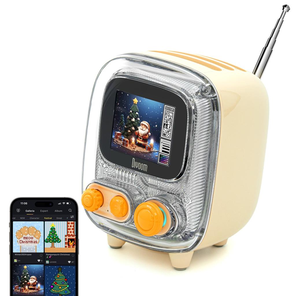 Divoom T-tiivoo-2 Mini Retro Bluetooth Portable Radios AM FM Vintage Sleep Aid Bluetooth Speaker High Quality Subwoofer