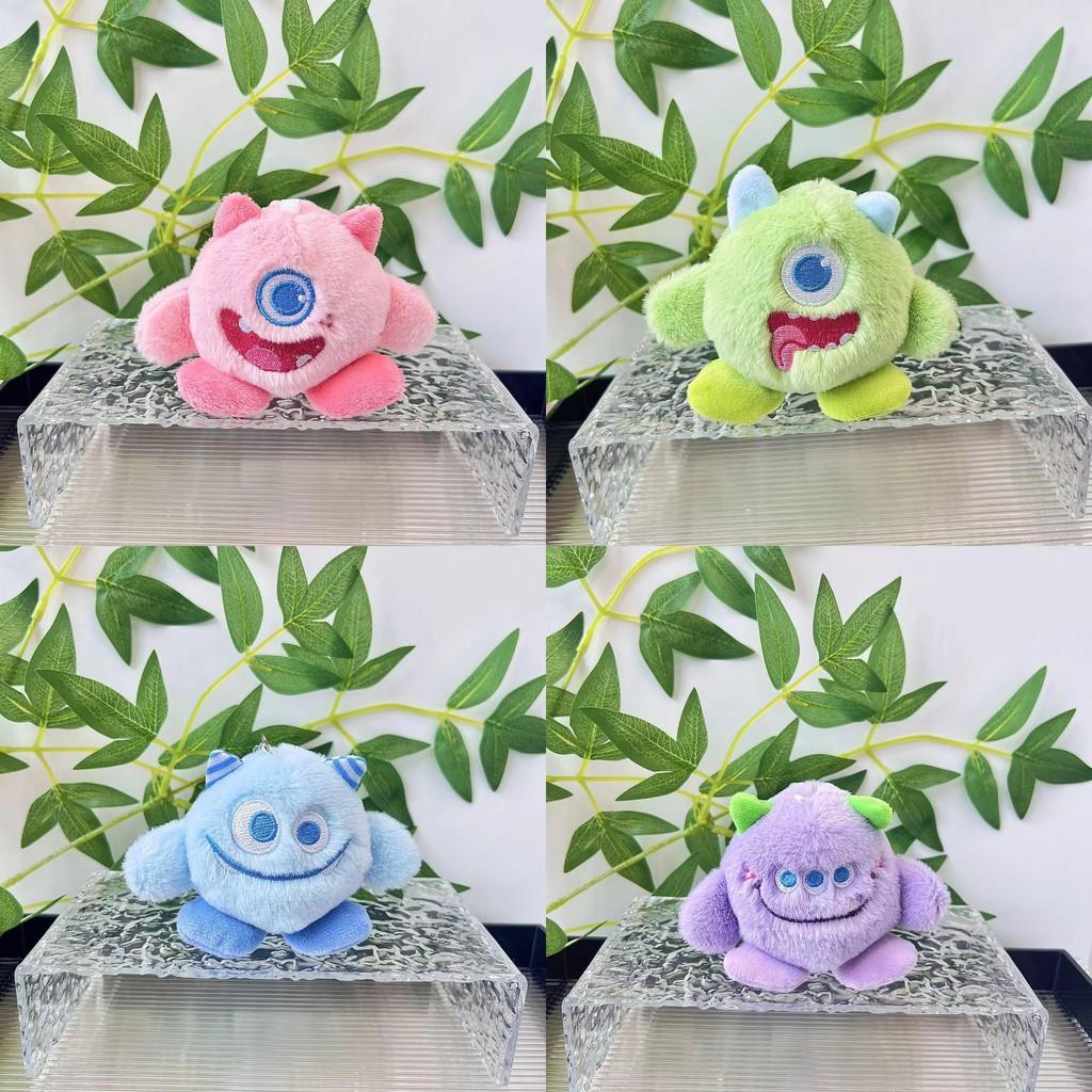 Eyed Charming Three Plush Monster Keychain Cute Backpack Pendant Adorable Gift Toy