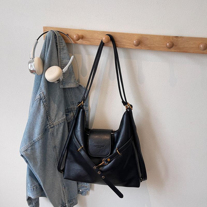 Ретро сумка-тоут женская большой вместимости 2025 новая осенне-зимняя повседневная на плечо сумка-мессенджер многофункциональный рюкзак