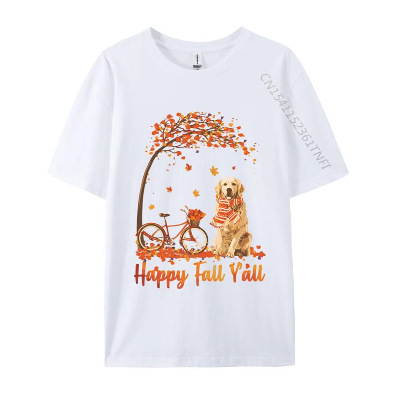 Golden Retriever Dog Autumn Fall Cute Tshirt Black Fashionable Cotton Unisex Tops Tees Funny T Shirts