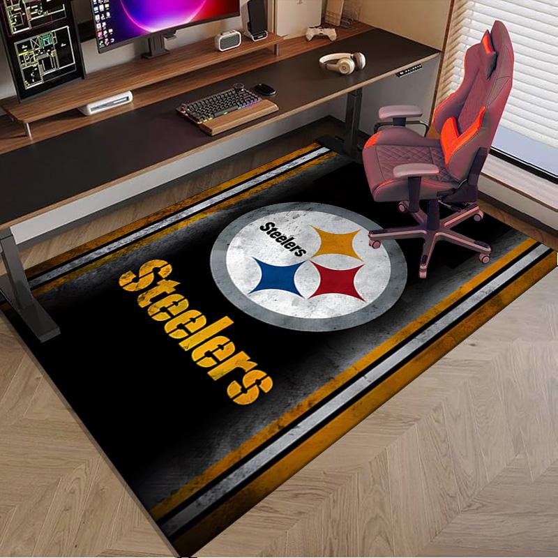 Pittsburgh Steelers Logo Area Rug for Office, Chair Rug, Decorative Carpet Livingroom Mat, Large Size Fan gifts Christmas gifts