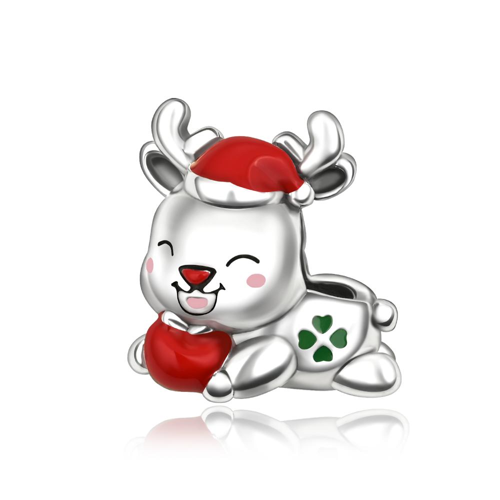 Медные Рождественские Подвески-Колокольчики Снежинка Олень Дом Бусина Снеговик Подвеска Подходят для Оригинального Браслета Ожерелья Ювелирные Изделия