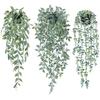 Artificial Hanging Plant Realistic No Watering No Wither Fake Eucalyptus Leaf Wall Hanging Potted Plant Wall Room Home Indoor Outdoor Shelf Decor