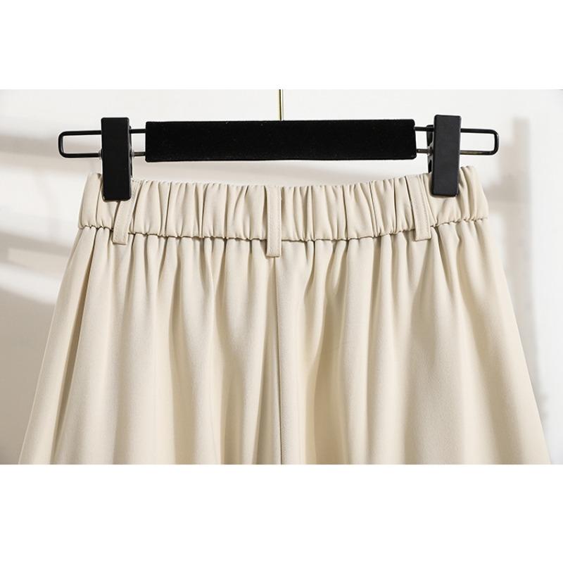 DIMANAF 2025 Шорты больших размеров Летние женские однотонные брюки с широкими штанинами Высокая талия Свободные повседневные короткие брюки Базовые Шаровары Новинка