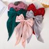Girls Long Big Bow Float Satin Clips Back Head Hair Clip Internet Red with The Same Temperament Elegant Hair Accessories