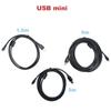 1.5m 3/5M Mini B 5pin USB male To USB male T port Fast data transmission extend cable wire Player Car DVR GPS digital Camera