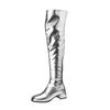 Women's Low-heeled Boots Autumn and Winter New Thick-heeled Large-size Golden Knee Boots