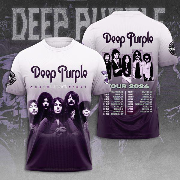 Футболки Rock Metal Deep Purple 3D-печать Мужские Женские Хип-Хоп с коротким рукавом Повседневный с круглым вырезом Y2k Топ Уличная Мужская одежда
