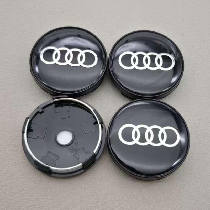 4pcs Car Emblem Logo Badge Wheel Center Cover For Audi A3 A4 A5 A6 A7 A8 Q2 Q3 Q5 Q7 Auto Hubcap Decoration Accessories
