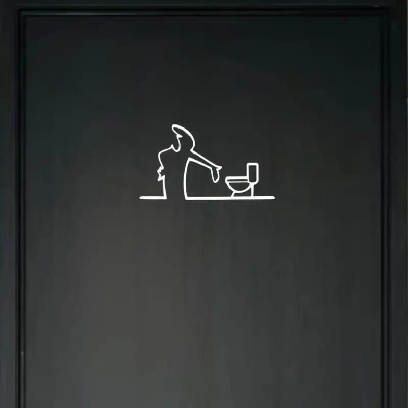 Наклейка на автомобиль в стиле минималистичного линейного искусства, на бампер и окно, на дверь, на стену, с дизайном мультяшного персонажа, украшение для дома, автомобиля