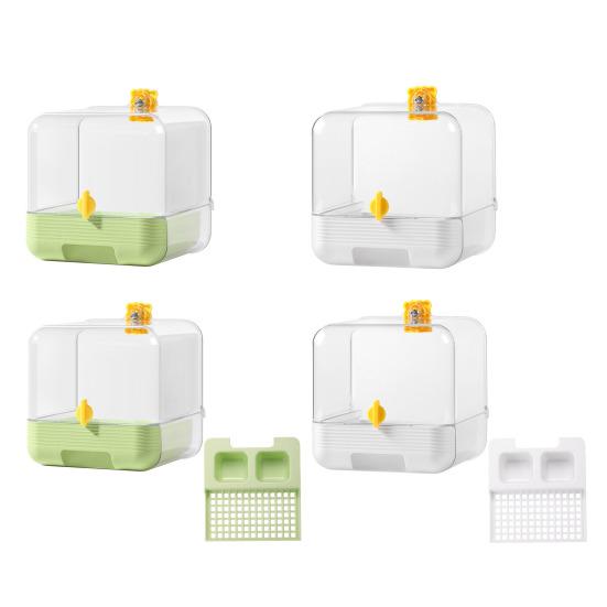 Кормушка-клетка для птиц без беспорядка 2 в 1 Прозрачная купалка для попугайчиков с нижним ящиком Многофункциональная душевая кабина для волнистых попугайчиков Попугайчиков Маленьких Попугаев