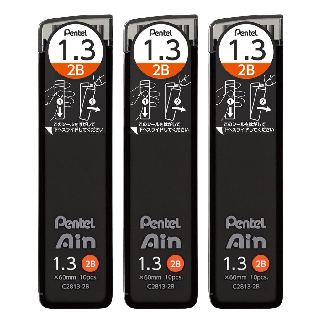 Стержни для автоматической ручки Pentel Ain 1,3 мм 2B 3 шт. AMZ-XC28132B3P