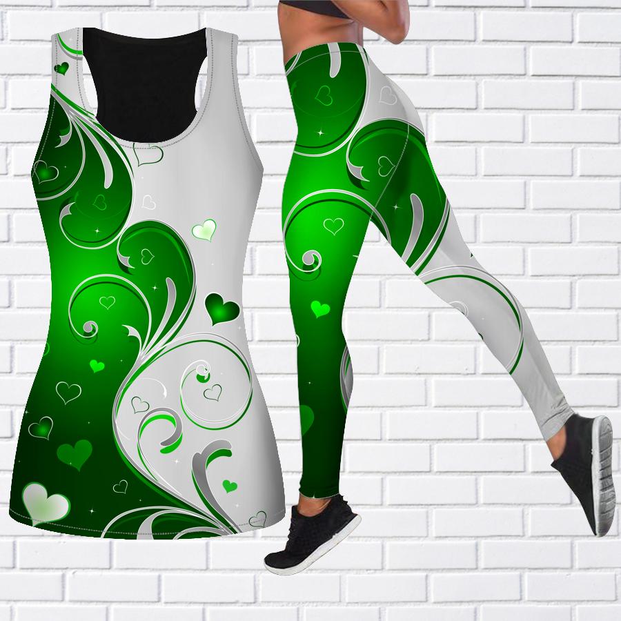 Наряд для йоги в форме сердца с цветочным принтом для женщин, модные леггинсы для тренировок, спортивные повседневные брюки для йоги для фитнеса и фитнеса