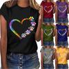 Women Casual Letter Printing Short Sleeves Loose T-Shirt Blouse Tops