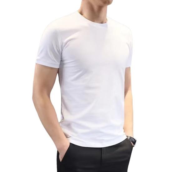 Men Summer T-shirt Solid Color O Neck Short Sleeves Soft Breathable Slim Fit Pullover Sports Business Casual Men Office Top