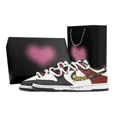 Кроссовки Dunk Auspicious Clouds, Сердечная Коробка, Устойчивые к истиранию, Низкие, Для скейтбординга, Унисекс, Черно-Красные, HF5441-100(Команда773--)
