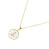 Round Pendant Necklace Letter A Titanium Steel Fashionable Round Necklace for Men Women