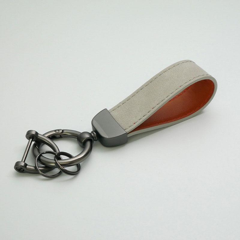 1PC Bag Pendants Leather Car Key Rings Leather Keychain Pure Color Buckle Cars Key Ring Gifts