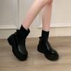 Популярные ботинки маленькие короткие ботинки женские 2025 новые осенне-летние модные универсальные маленькие мужские на толстой подошве в иностранном стиле тонкие ботинки женские
