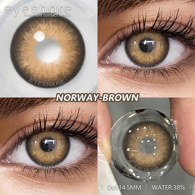 AMARA 1Pair Colored Contact Lenses for Eyes Brown Pupis Gray Eye Lenses Yearly Fashion Lenses Cosmetic Eye Contacts
