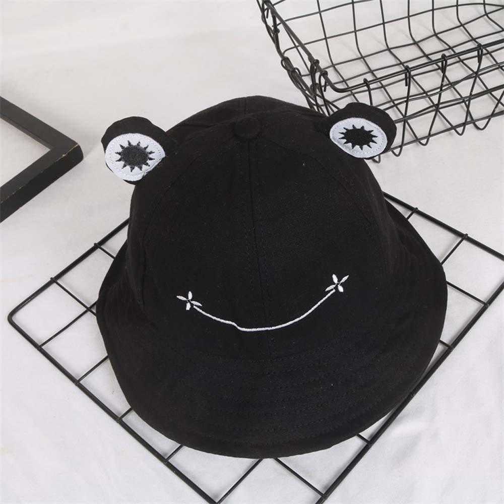Cute Adjustable Cotton Embroidery Frog Women Fisherman's hat Visors Hat Bucket cap Sun Hat
