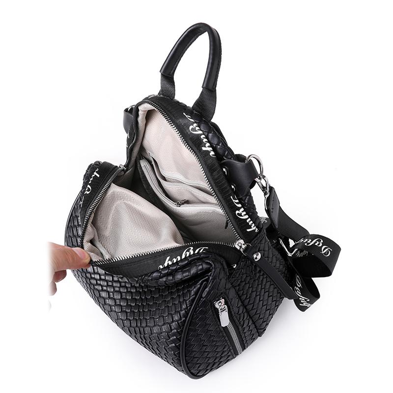 Рюкзак сплошного цвета, женский тканый рюкзак, школьный рюкзак большой емкости