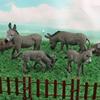 1pcs Realistic Donkey Animal Figurines Toy Figures Solid Grey Mule Models Farm Animal Toys Static PVC Decor Crafts