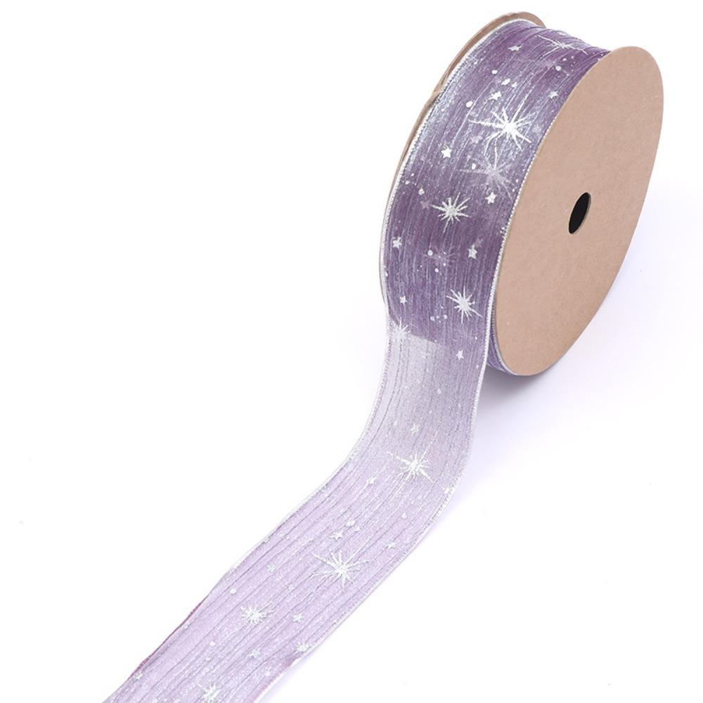 25mm Width Starry Sky Ribbon Organza Wedding Party Ribbon Gift Bouquet Wrap Ribbon  Cake Decoration
