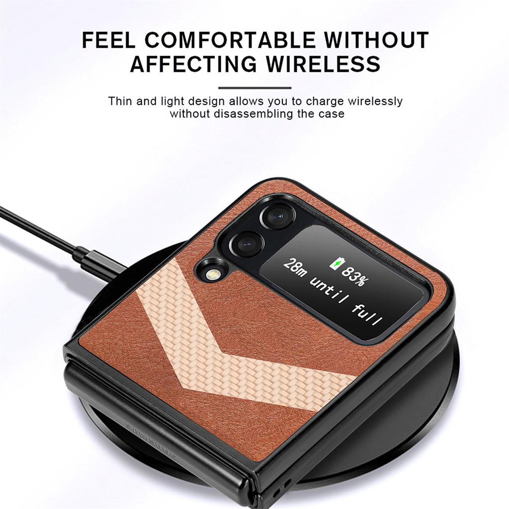 Роскошный складной кожаный чехол с защитой от пота для Samsung Galaxy Z Flip 4 5g Zflip4 Flip4, защитный чехол для телефона с защитой от падения