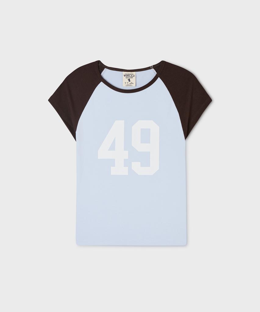 WHO.A.U Lettering Raglan T-Shirt / Whrag2591F