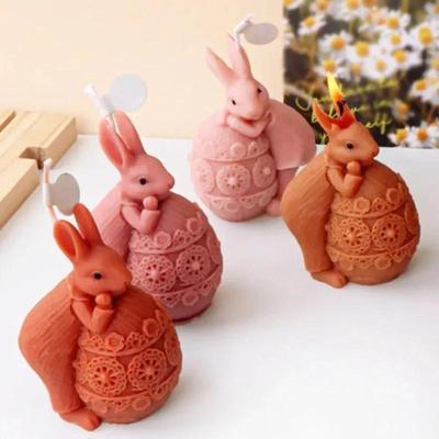 3D Кролик Кикбол Силиконовая Форма для Свечей DIY Пасхальное Яйцо Гипс Мыло Эпоксидная Смола Инструменты для Изготовления Кристаллов Настольные Декоративные Поделки