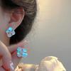 Zircon Fritillary Flower Earrings, Simple and Cold Temperament Earrings, Fashionable and Versatile High-end Earrings.